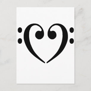 Carte Postale Bass Clef Heart