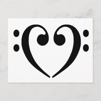 Carte Postale Bass Clef Heart