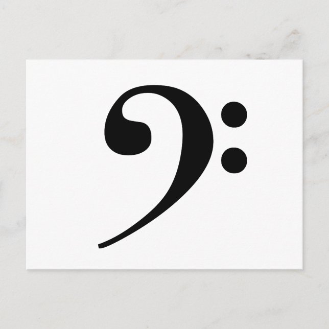 Carte Postale Bass Clef Music Band Orchestre Instrument (Devant)