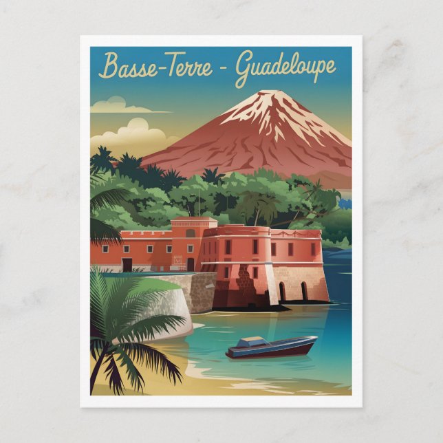 Carte Postale Basse-Terre Guadeloupe Vintage (Devant)