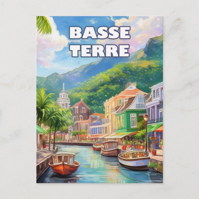Carte Postale Basse-Terre, setting of waves (Devant)