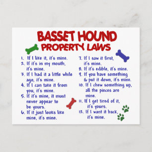 Carte Postale BASSET HOUND, propriété Lois 2