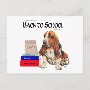 Carte Postale Basset Hound Retour à l'école