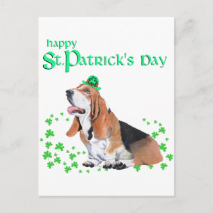 Carte Postale Basset Hound St. Patrick's Day
