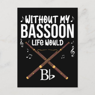 Carte Postale Bassoon Cadeaux Joueur de bande Jazz Musique Basso