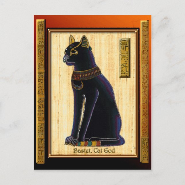 Carte Postale BASTET ~ Egyptian Cat God Art historique (Devant)