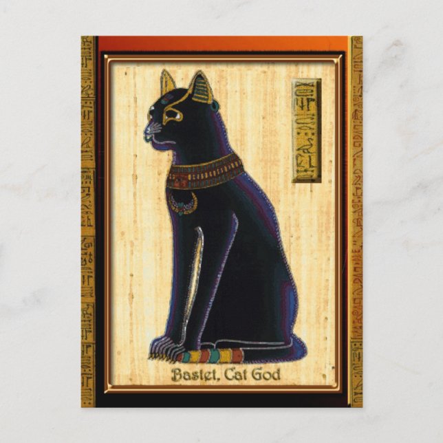 Carte Postale BASTET ~ Egyptian Cat God Art historique (Devant)