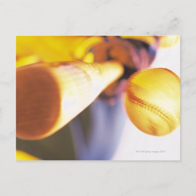 Carte Postale Bat contactant le baseball (Devant)