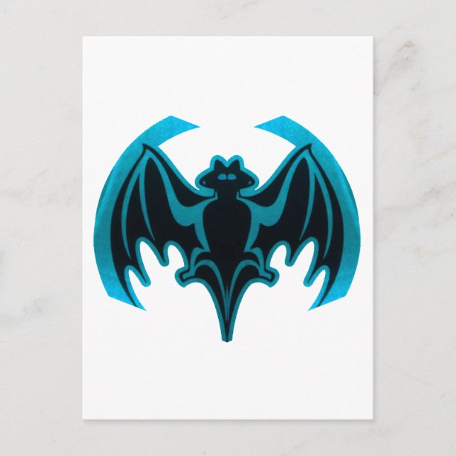 Carte Postale Bat Cyan Le MUSÉE Zazzle Cadeaux (Devant)