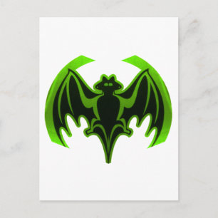Carte Postale Bat Green MUSEUM Zazzle Cadeaux