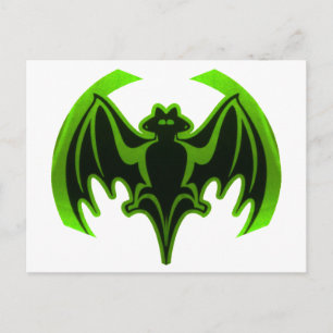 Carte Postale Bat Green MUSEUM Zazzle Cadeaux