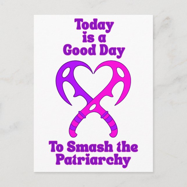 Carte Postale Bat’leth Heart - Smash the Patriarchy (Devant)