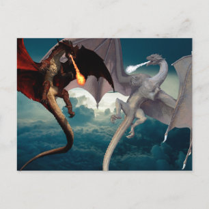 Carte Postale Bataille Céleste du Dragon de Feu et de Glace