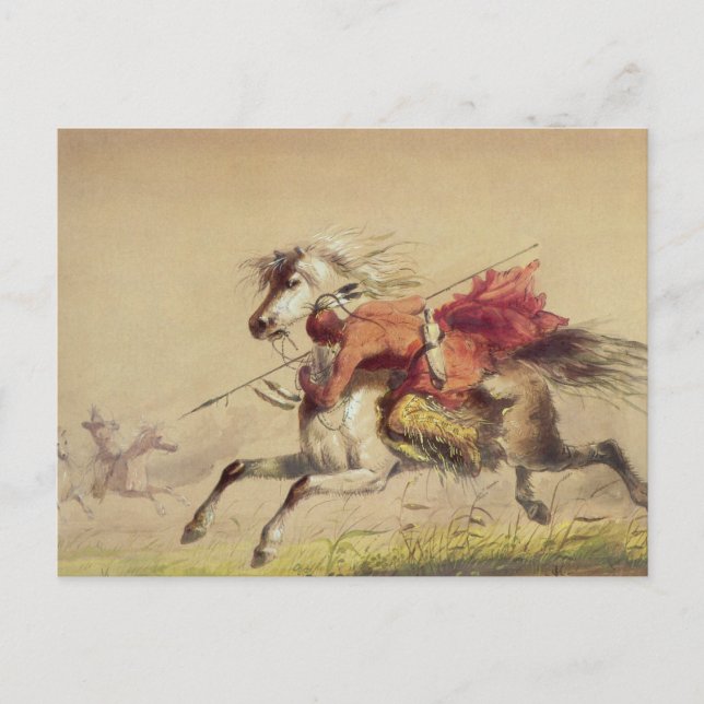 Carte Postale Bataille De Blue Water Creek Par Alfred Jacob Mill (Devant)