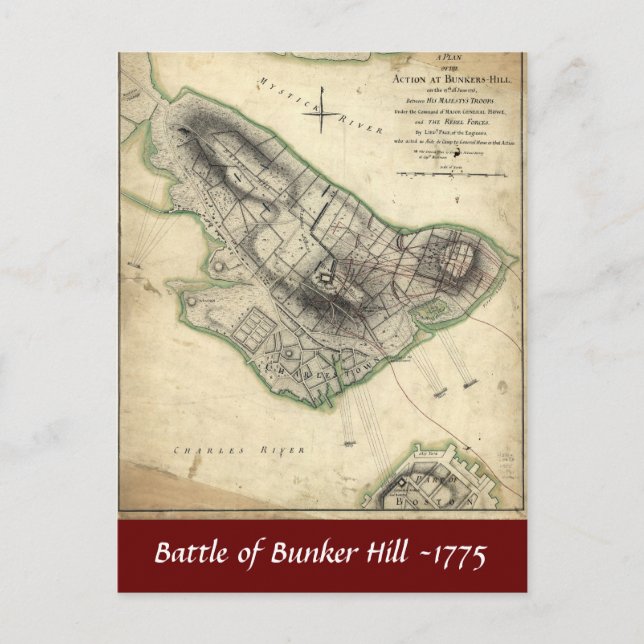 Carte Postale Bataille de Bunker Hill -1775 (Devant)
