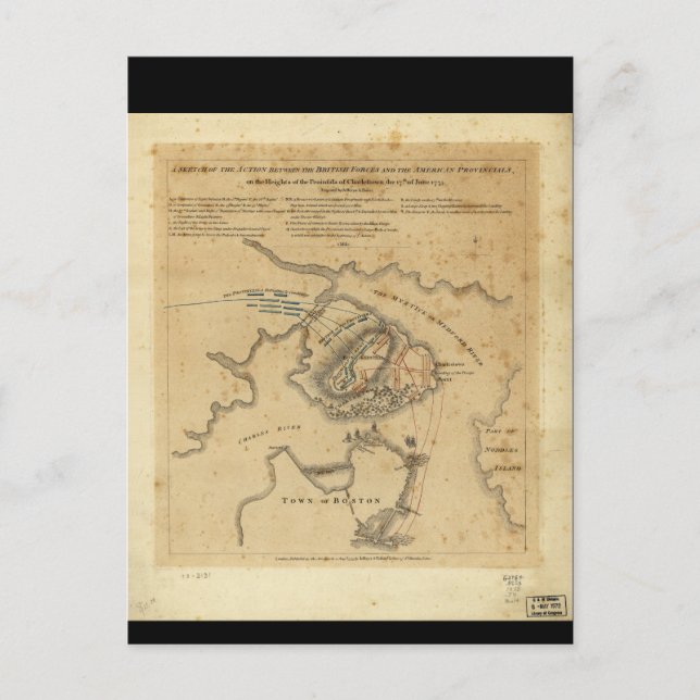 Carte Postale Bataille de Bunker Hill de la révolution américain (Devant)