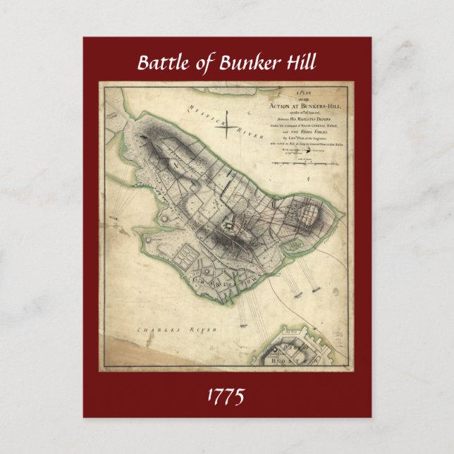 Carte Postale Bataille de Bunker Hill - Guerre révolutionnaire a (Devant)