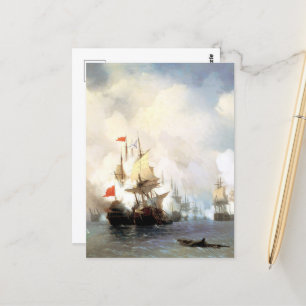 Carte Postale Bataille de Chios, Ivan Aivazovsky
