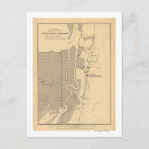 Carte Postale Bataille de Fort Sumter - Guerre civile Panoramiqu