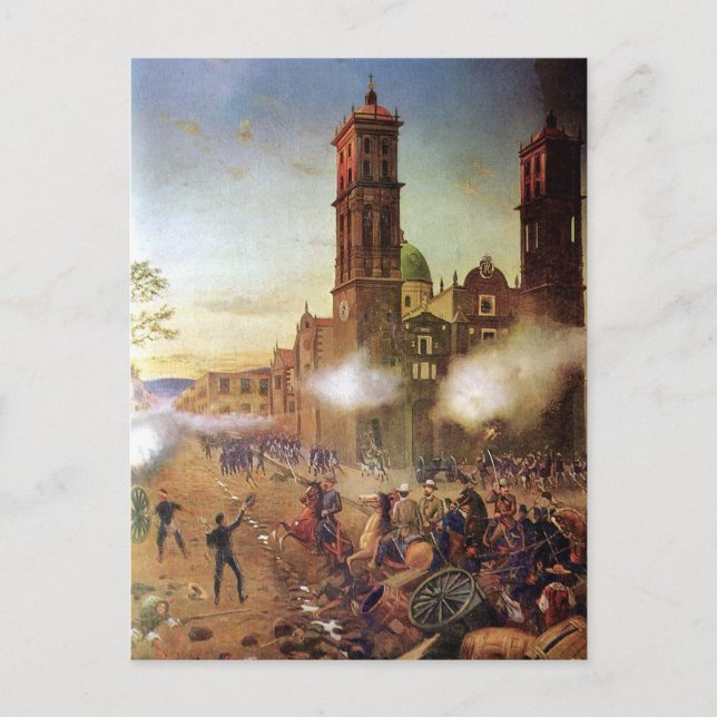 Carte Postale Bataille de l'histoire mexicaine de Puebla (Devant)