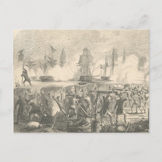 Carte Postale Bataille de l'île de Sullivan, 1776 (Devant)