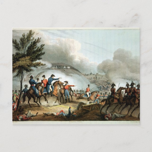 Carte Postale Bataille de Salamanque, gravée par J. Clarke (Devant)