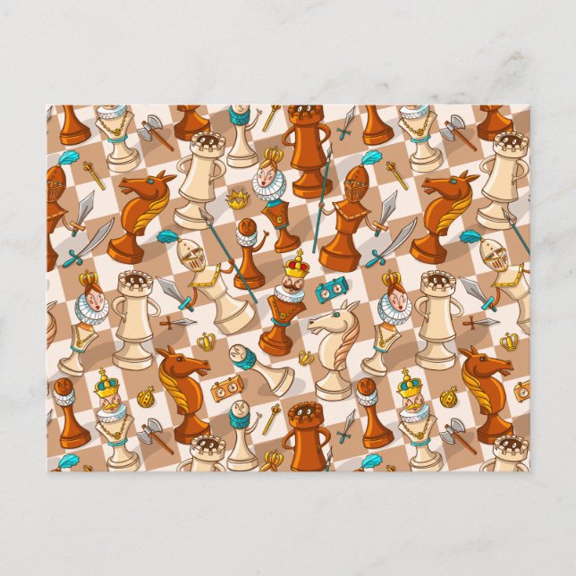 Carte Postale bataille d'échecs (Devant)
