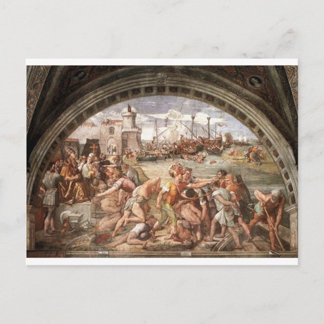 Carte Postale Bataille d'Ostie par Raphael (Devant)