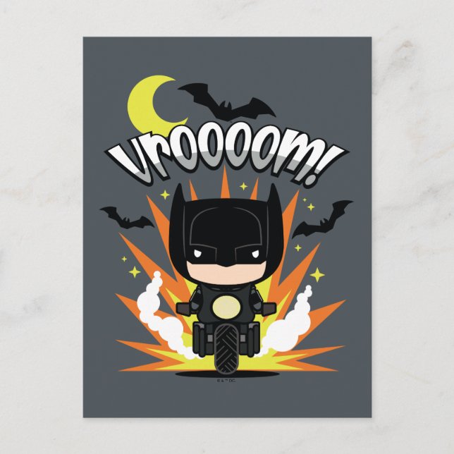 Carte Postale Batcycle Chibi Batman (Devant)