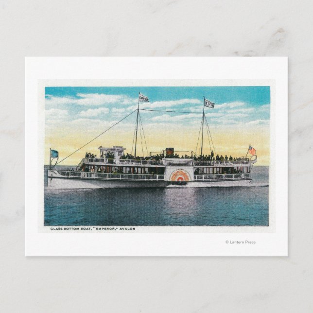 Carte Postale Bateau à fond de verre, Empereur, Avalon (Devant)