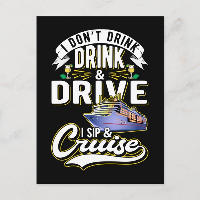 Carte Postale Bateau à humour de croisière Bateau de croisière d (Devant)