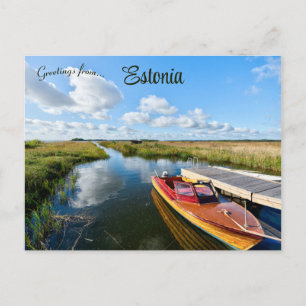 Carte Postale Bateau à quai à Muhu Estonie