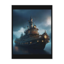 Bateau À Vapeur À Vapeur Le Jour Nuageux Mousepad