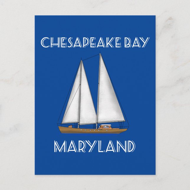 Carte Postale Bateau à voile Chesapeake Bay Maryland (Devant)