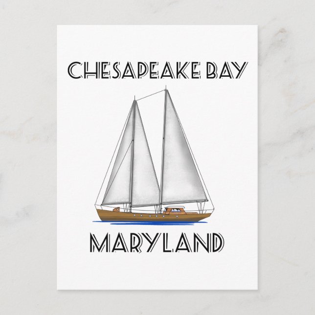Carte Postale Bateau à voile Chesapeake Bay Maryland (Devant)