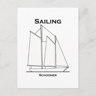 Carte Postale Bateau à voile Gaff-Rigging Schooner (plan de voil