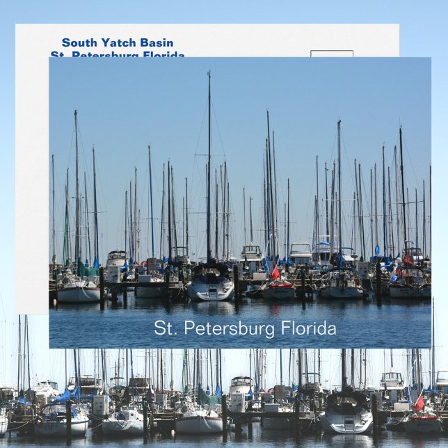Carte Postale Bateau à voile St Petersburg FL Yatch Basin Photog (Créateur téléchargé)