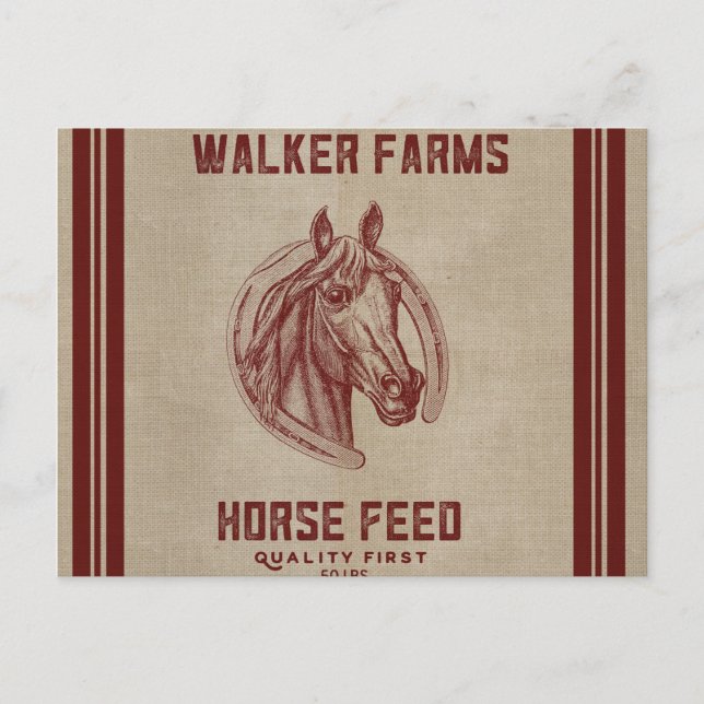 Carte Postale Bateau d'alimentation pour chevaux de Walker Farms (Devant)