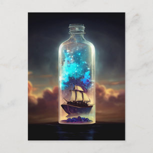 Carte Postale Bateau dans un Imaginaire bouteille Pirate Age of 