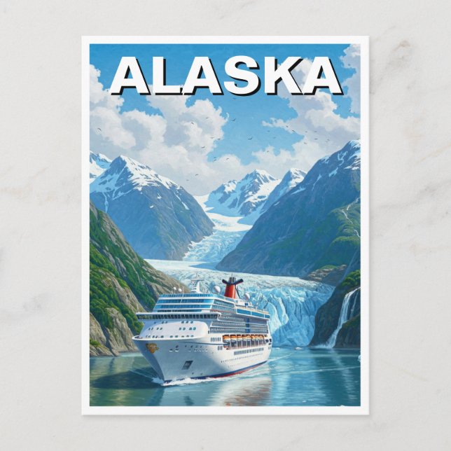 Carte Postale Bateau de croisière en Alaska Travel (Devant)