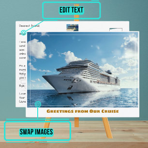 Carte Postale Bateau de croisière sur Blue Water