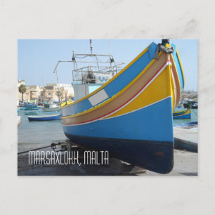 Carte Postale Bateau de pêche artisanal Marsaxlokk Malte