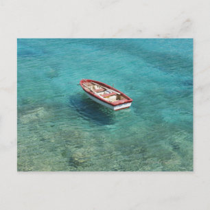 Carte Postale Bateau de pêche dans l'eau claire, colorée, Mani
