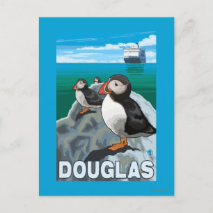 Carte Postale Bateau de pêche et de croisière - Douglas, Alaska