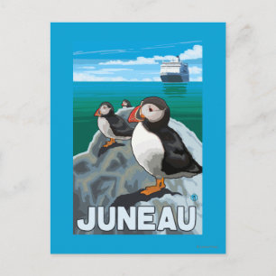 Carte Postale Bateau de pêche et de croisière - Juneau, Alaska