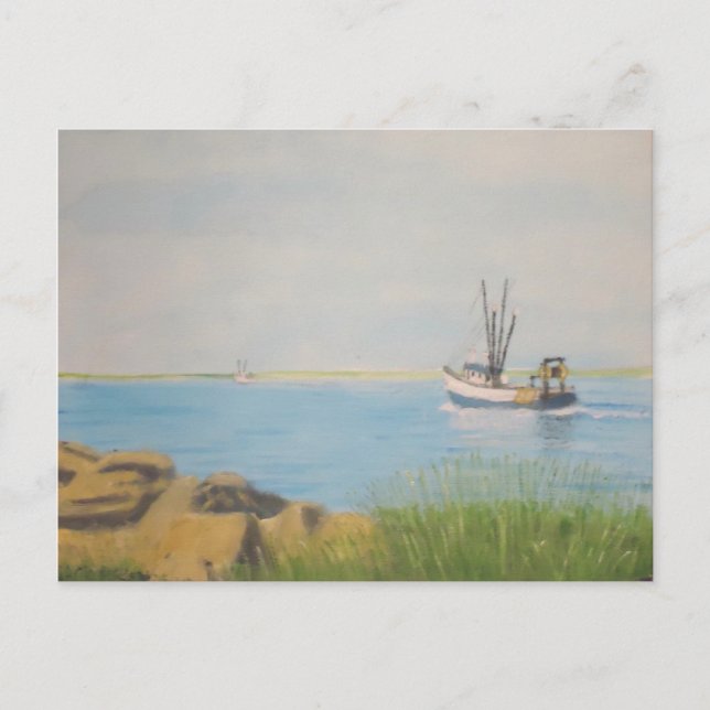 Carte Postale Bateau de pêche - Galilee RI (Devant)