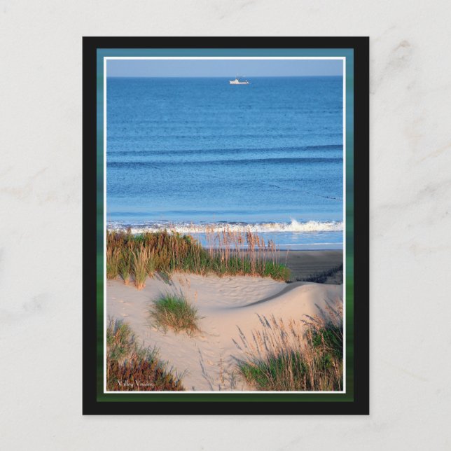 Carte Postale Bateau de pêche près de l'Horizon (Devant)