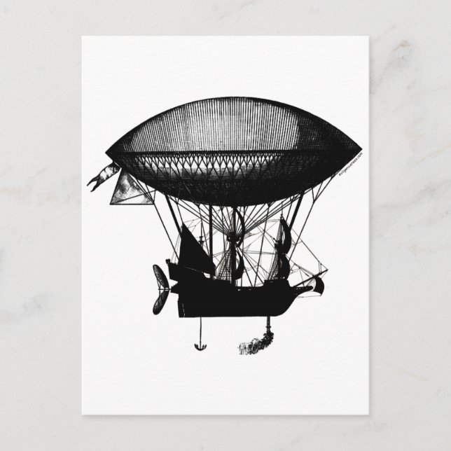 Carte Postale Bateau de pirate Steampunk (Devant)