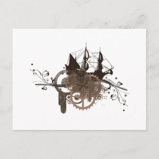 Carte Postale Bateau de pirates à vapeur