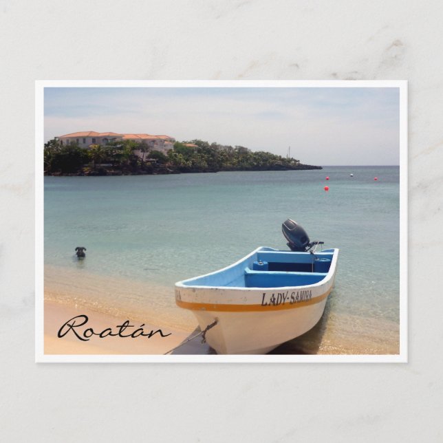 Carte Postale bateau de roatán (Devant)